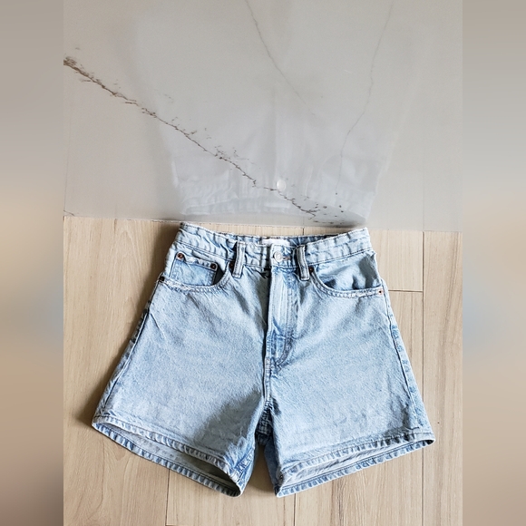 Zara Pants - ZARA Denim Shorts 0 Light Wash High Waist Mom A-Line 1972 Style Summer Jeans